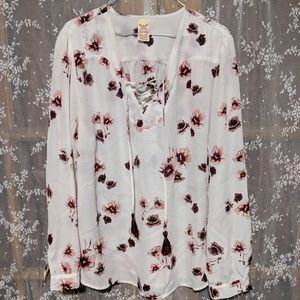 Floral sparkly long sleeve